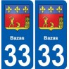 33 Bazas blason ville autocollant plaque stickers