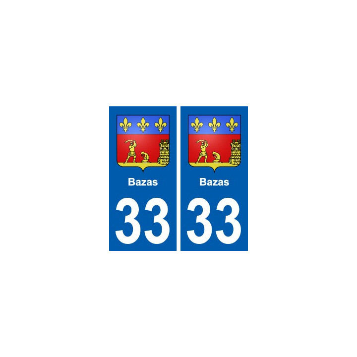 33 Bazas blason ville autocollant plaque stickers