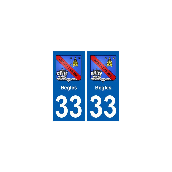 33 Bègles blason ville autocollant plaque stickers