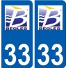 33 Bègles logo ville autocollant plaque stickers