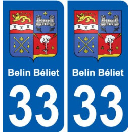 33 Belin-Béliet blason ville autocollant plaque stickers
