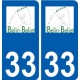 33 Belin-Béliet logo ville autocollant plaque stickers