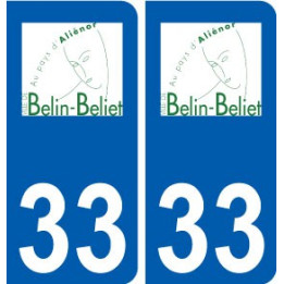 33 Belin-Béliet logo ville autocollant plaque stickers