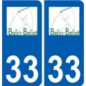 33 Belin-Béliet logo ville autocollant plaque stickers