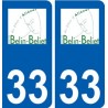 33 Belin-Béliet logo ville autocollant plaque stickers