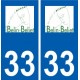33 Belin-Béliet logo ville autocollant plaque stickers