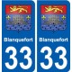 33 Blanquefort blason ville autocollant plaque stickers