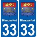 33 Blanquefort blason ville autocollant plaque stickers