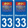 33 Blanquefort blason ville autocollant plaque stickers