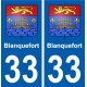 33 Blanquefort blason ville autocollant plaque stickers