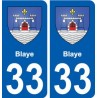 33 Blaye blason ville autocollant plaque stickers