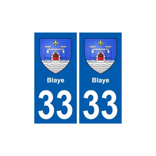 33 Blaye blason ville autocollant plaque stickers