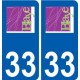 33 Blaye logo ville autocollant plaque stickers