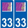33 Blaye logo ville autocollant plaque stickers