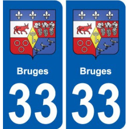 33 Bruges blason ville autocollant plaque stickers