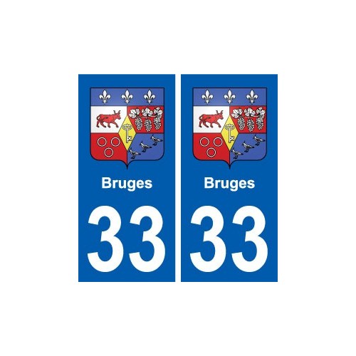 33 Bruges blason ville autocollant plaque stickers