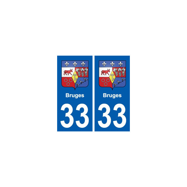 33 Bruges blason ville autocollant plaque stickers