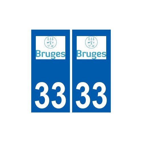 33 Bruges logo ville autocollant plaque stickers