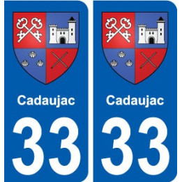 33 Cadaujac blason ville autocollant plaque stickers