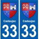 33 Cadaujac blason ville autocollant plaque stickers