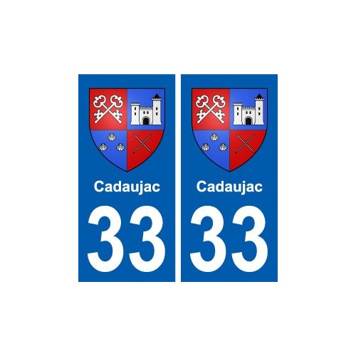 33 Cadaujac blason ville autocollant plaque stickers
