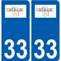 33 Cadaujac logo ville autocollant plaque stickers