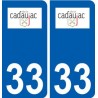 33 Cadaujac logo ville autocollant plaque stickers
