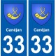 33 Canéjan blason ville autocollant plaque stickers