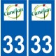 33 Canéjan logo ville autocollant plaque stickers
