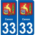 33 Cenon blason ville autocollant plaque stickers