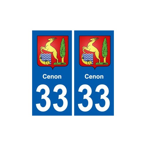 33 Cenon blason ville autocollant plaque stickers