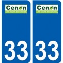 33 Cenon logo ville autocollant plaque stickers