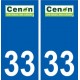 33 Cenon logo ville autocollant plaque stickers