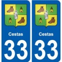 33 Cestas blason ville autocollant plaque stickers