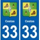 33 Cestas blason ville autocollant plaque stickers