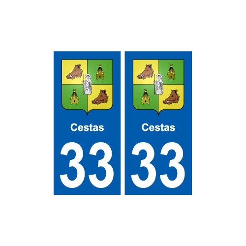 33 Cestas blason ville autocollant plaque stickers