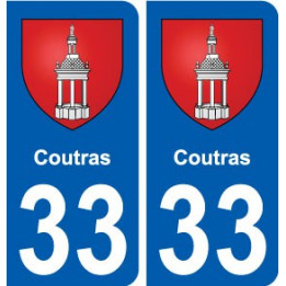 33 Coutras blason ville autocollant plaque stickers