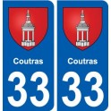 33 Coutras wappen der stadt aufkleber typenschild aufkleber