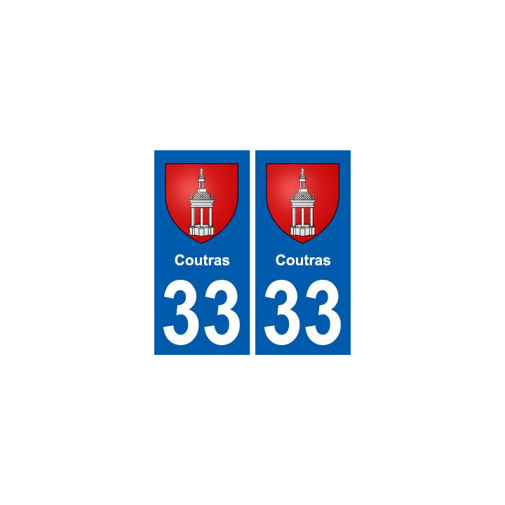 33 Coutras blason ville autocollant plaque stickers