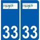 33 Coutras logo ville autocollant plaque stickers