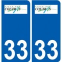 33 Coutras logo ville autocollant plaque stickers