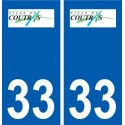 33 Coutras logo ville autocollant plaque stickers