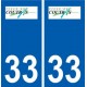 33 Coutras logo ville autocollant plaque stickers