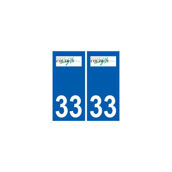 33 Coutras logo ville autocollant plaque stickers
