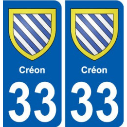 33 Créon blason ville autocollant plaque stickers