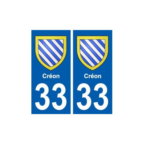 33 Créon blason ville autocollant plaque stickers