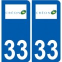 33 Créon logo ville autocollant plaque stickers