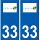 33 Créon logo ville autocollant plaque stickers