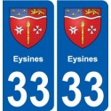 33 Eysines blason ville autocollant plaque stickers