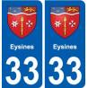 33 Eysines blason ville autocollant plaque stickers